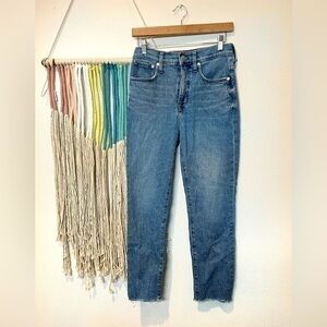 Madewell Jeans The Perfect Vintage denim Jean raw hem high rise Mom Jean 90s
